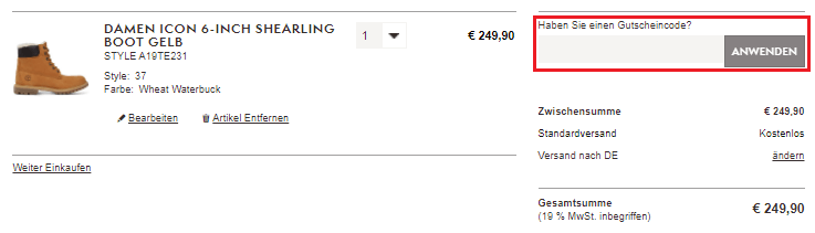 Gutscheincode bei Timberland