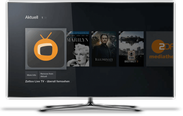 ZATTOO im Fernseher erreichbar