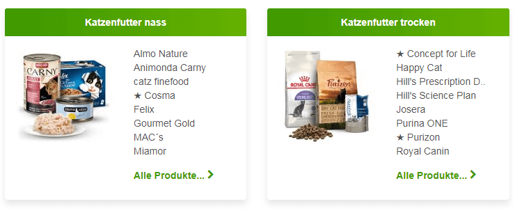 Zooplus - das Sortiment für die Katze