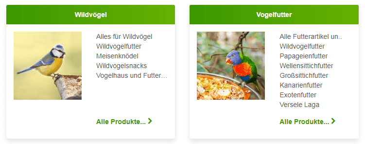 Vogel Produkte bei Zooplus