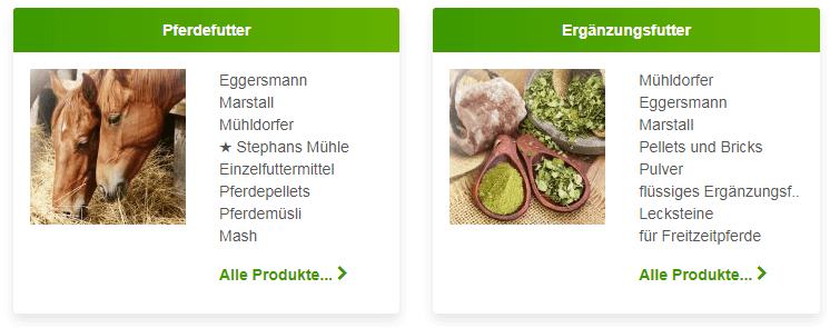 Pferd Sortiment bei Zooplus