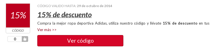 Disfruta de nuestros códigos promocionales Adidas