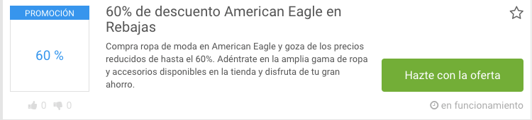 Código promocional de la tienda American Eagle Código descuento American Eagle