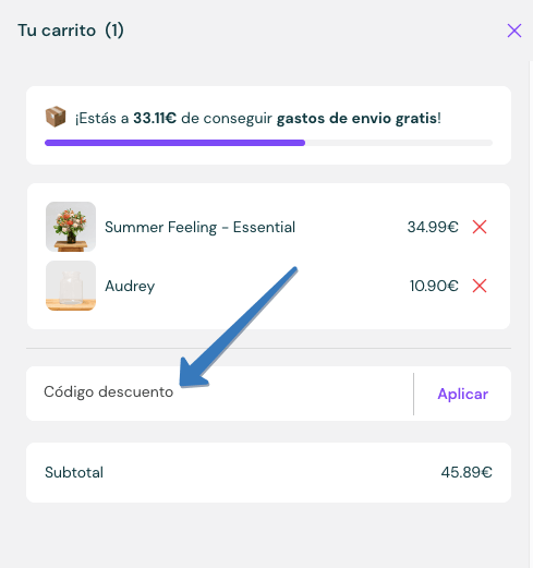 Dónde ingresar el código descuento Colvin en la página web