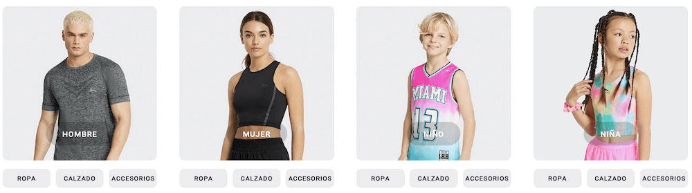 Las categorías de productos vendidos en Decimas