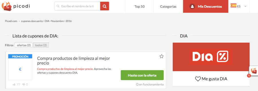 promociones día códigos descuento día