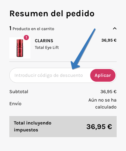 Dónde ingresar el código descuento Druni en la página web