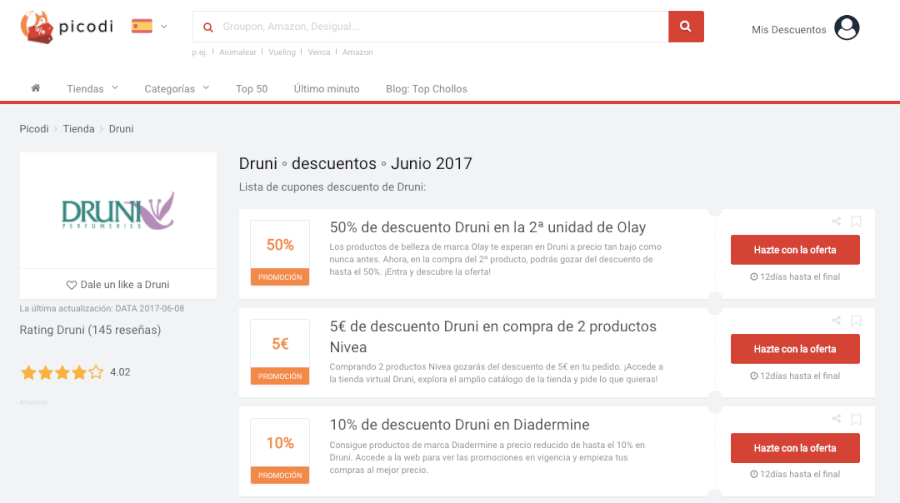 Codigos Descuento Druni 70 Enero 21 Mira