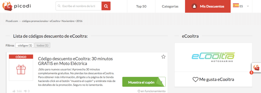 Descuentos eCooltra Código descuento eCooltra