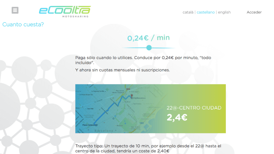 homepage eCooltra oferta de eCooltra