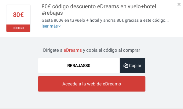 Codigo Promocional edreams Ejemplo de Código Descuento edreams