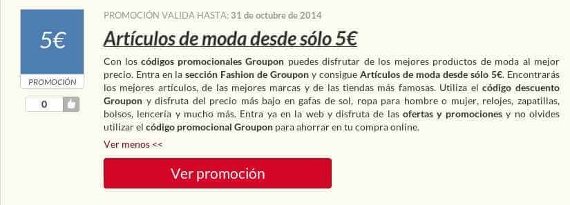Código Descuento Groupon Ejemplo de Código Promocional Groupon