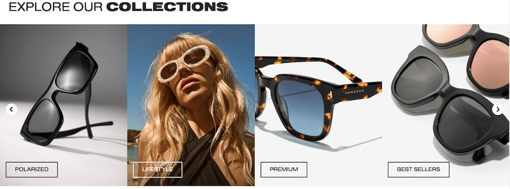 Las categorías de productos vendidos en Hawkers