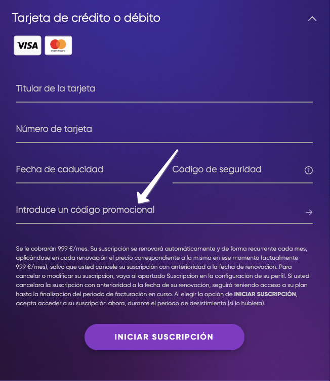 Dónde ingresar el código promocional HBO Max en la página web