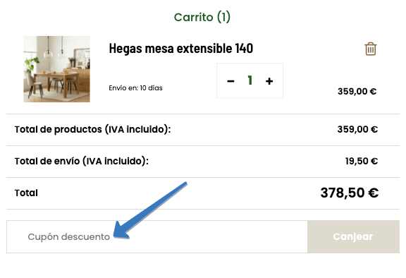 Dónde ingresar el código descuento Kenay en la página web