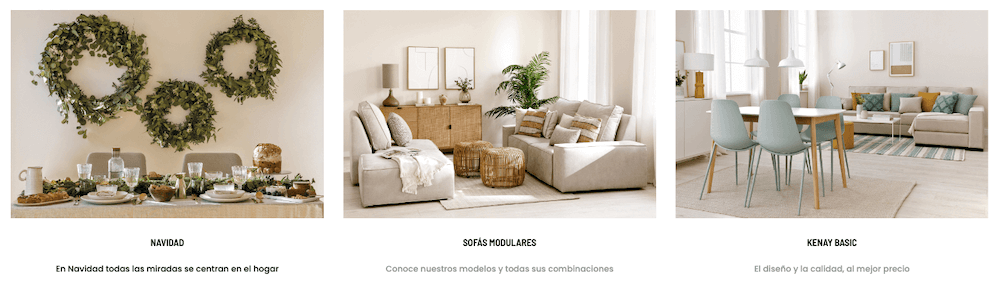 Las categorías de productos que se puede adquirir en Kenay