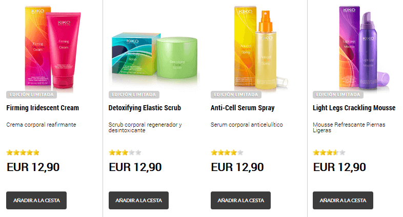 Cremas Kiko para cuerpo Tratamientos de belleza ahora mas barato con cupones descuento Kiko