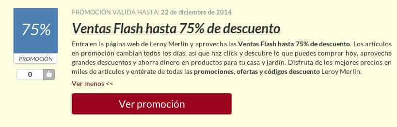 Ahorra con los codigos promocionales Leroy Merlin Código descuento Leroy Merlin
