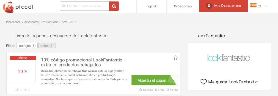 codigos promocionales de la tienda online look fantastic codigos promocionales lookfantastic