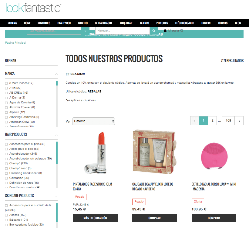 descuentos en la tienda online lookfantastic descuento lookfantastic