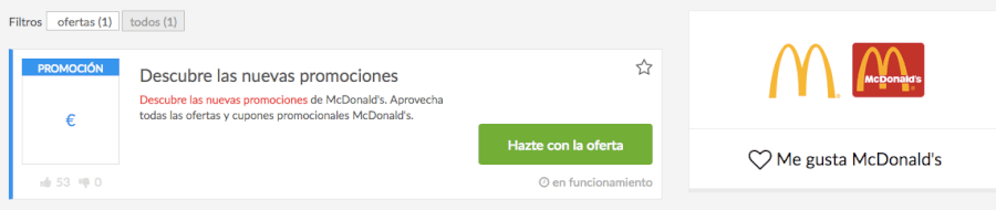 código descuento mcdonalds