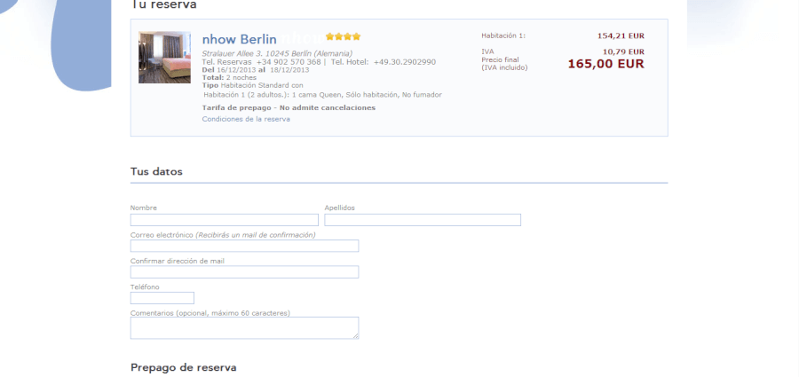 Reservación con codigo descuento NH Hoteles Reservación usando codigo descuento NH Hoteles