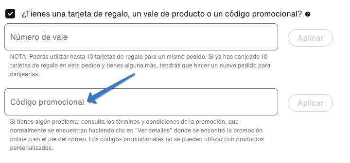 Dónde ingresar el código promocional Nike en la página web