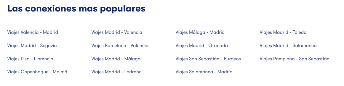 Conexiones más populares en Omio