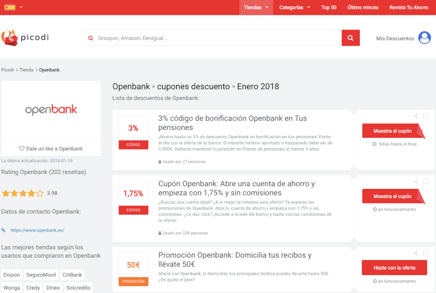 ofertas openbank picodi