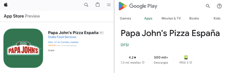App de Papa Johns