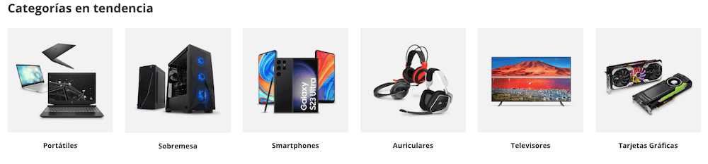 Las categorías más populares en PcComponentes