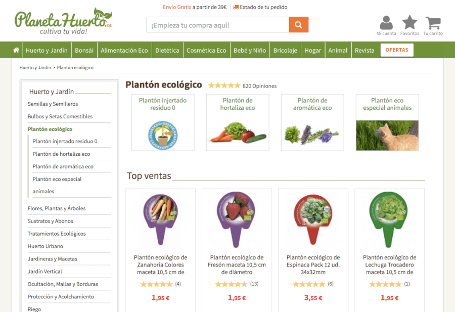 pagina de inicio de la tienda online planeta huerto pagina de inicio planeta huerto