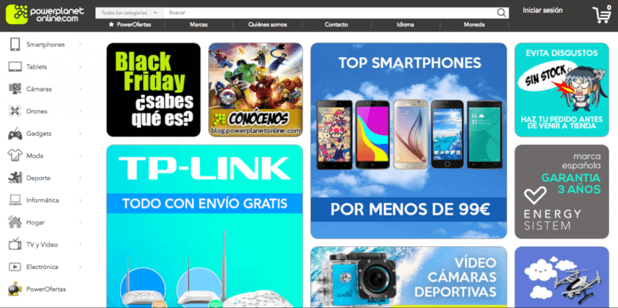 Pagina home de la tineda powerplanet Home PowerPlanet