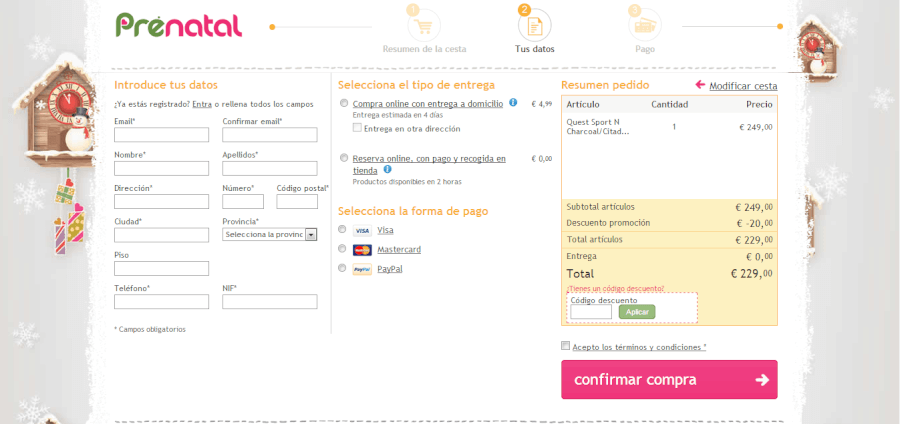 Prenatal carrito de compra El carrito de la compra con descuentos prenatal
