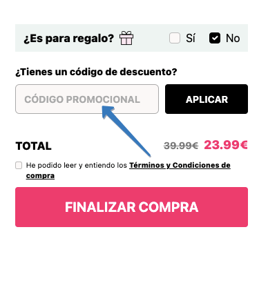 Dónde ingresar el código de descuento Singularu en la página web