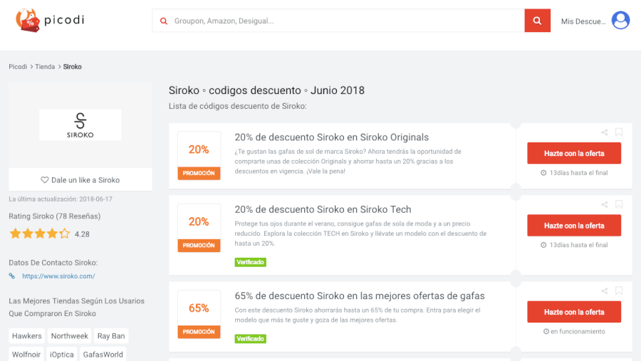 promociones siroko en picodi