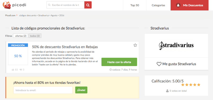 Códigos promocionales Stradivarius Descuentos Stradivarius