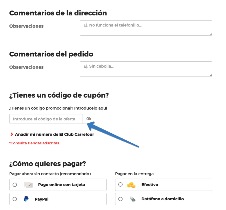 Dónde ingresar el cupón Telepizza en la página web
