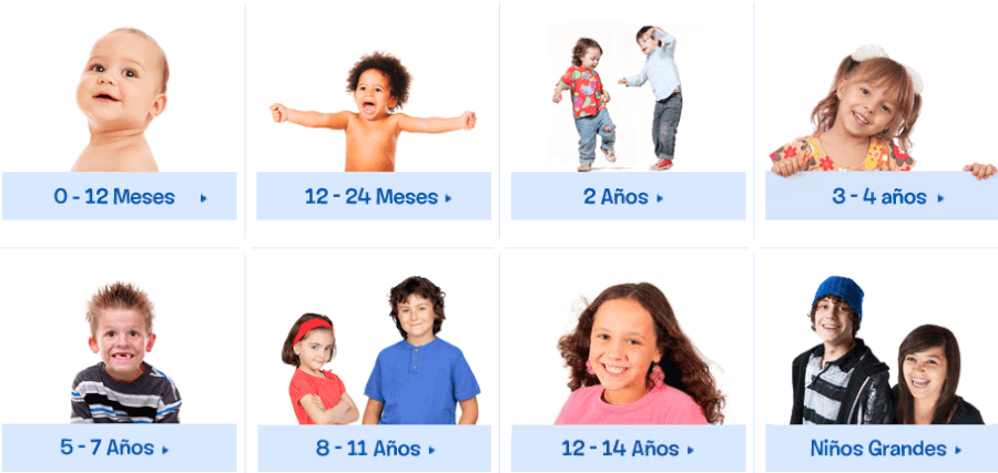 Categorias de la edad Busqueda de articulos es muy facil.