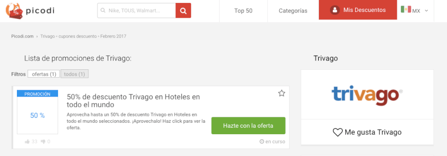 promociones Trivago en Picodi