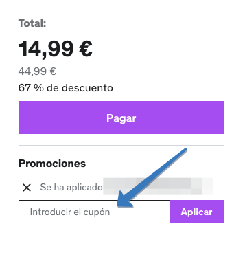 Dónde ingresar el cupón Udemy en la página web
