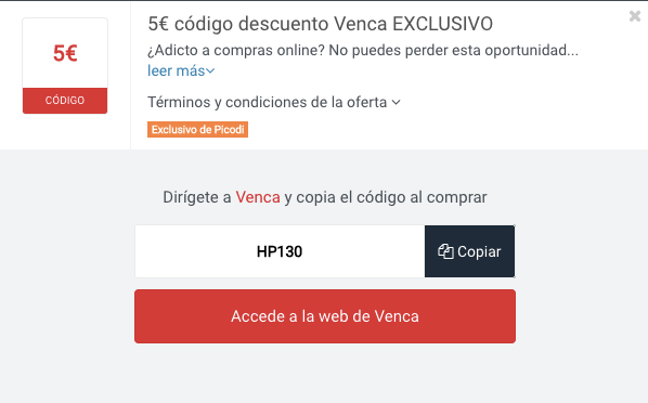 Código descuento Venca Aprovecha los códigos y descuentos Venca y ahorra en tus compras