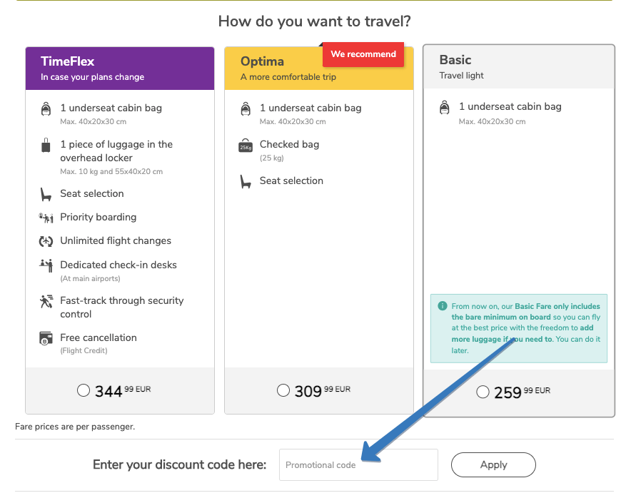 Dónde ingresar el código promocional Vueling en la página web