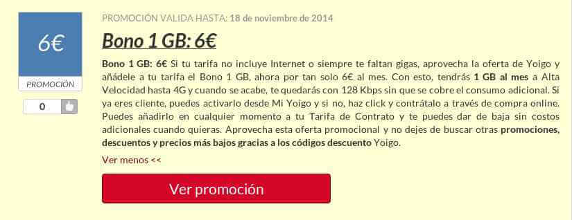 Códigos Descuento Yoigo Ejemplo de Código Promocional Yoigo
