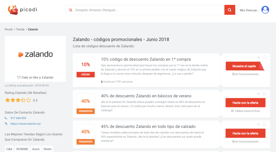 promociones zalando en picodi