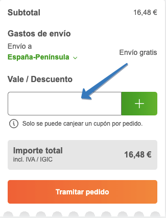 Dónde ingresar el código descuento Zooplus en la página web