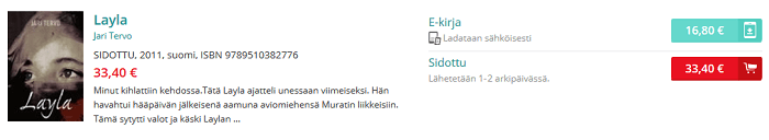 Valitse toimitettava tai ladattava teos