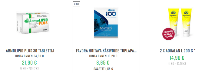 Apteekkituotteet.fi tuotteet