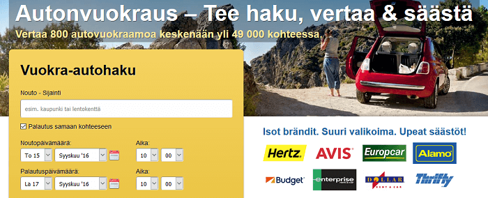 Booking.comista vuokraat myös auton