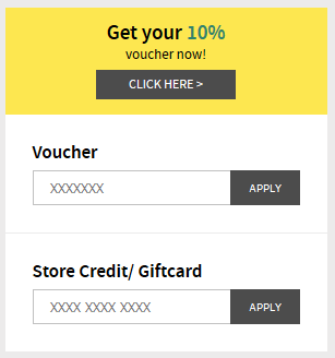 Lisää etukoodi tai lahjakortin koodi ja aktivoi.